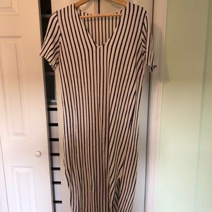 Zara mid length cotton striped dress